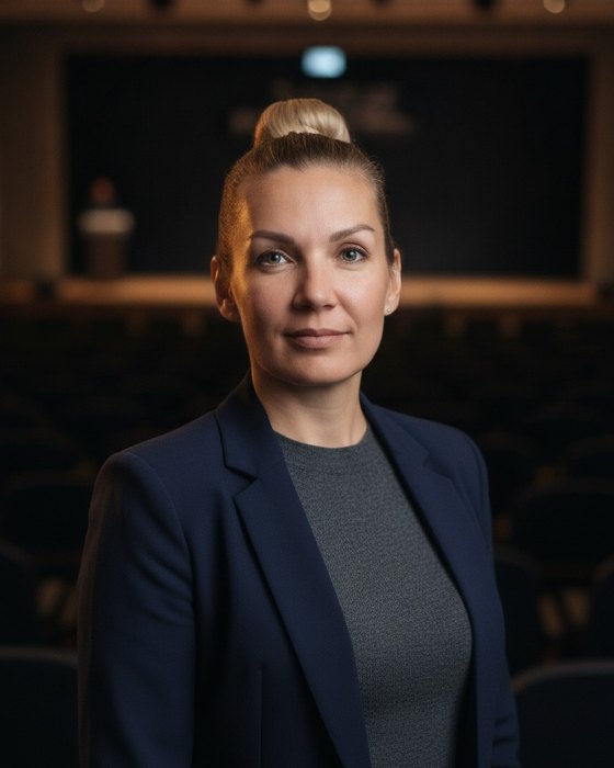 Портрет на фоне зала
